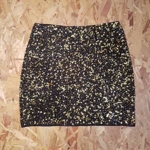 Boston Proper Gold Sequin Skirt - 8